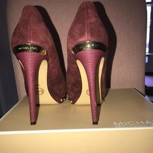 SOLD!!!!Burgundy suede Michael Kors heels